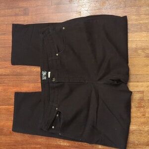 Terra & Sky stretchy black straight Petite cotton jean pants